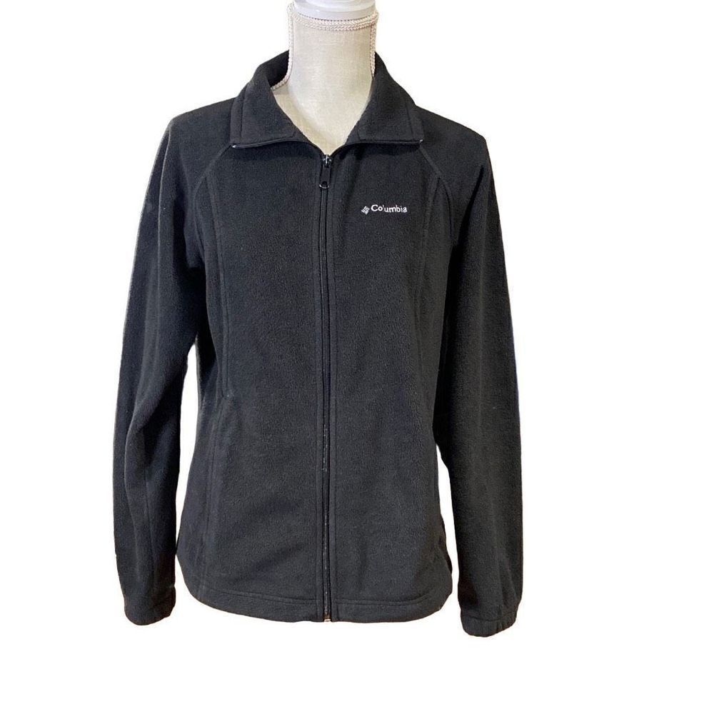Columbia Black Full Zip Fleece Jacket - Size M